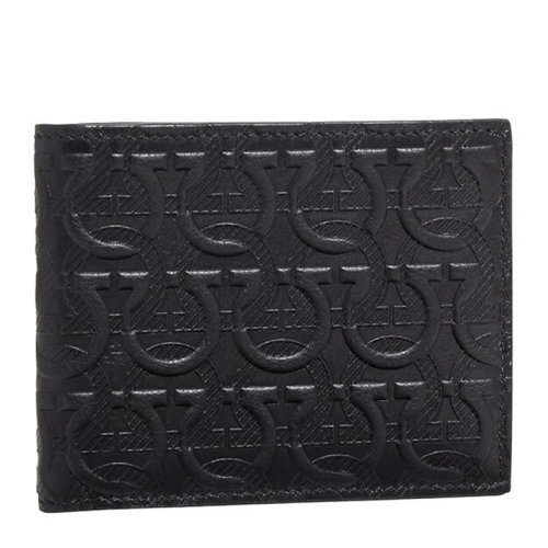 Salvatore Ferragamo/菲拉格慕 男士黑色小牛皮卡夾卡包 66A639-725084（99新未使用）