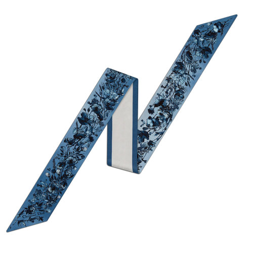 DIOR/迪奧新款 女士藍(lán)色D-Millefiori印花真絲絲巾15MIF106I611_C528