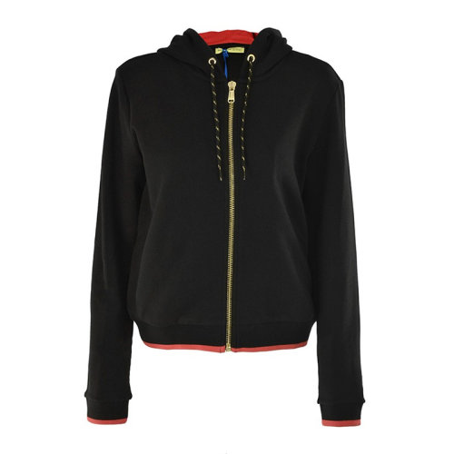VERSACE JEANS/范思哲牛仔 女士拼色棉質(zhì)經(jīng)典字母徽標(biāo)印花裝飾拉鏈開合長袖上衣外套連帽衫運(yùn)動(dòng)衫 B6HTA788-6604 多色可選