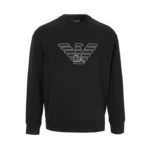 Emporio Armani/安普里奧阿瑪尼 男士長袖衛(wèi)衣潮流百搭老鷹圖案上衣藏青色黑色