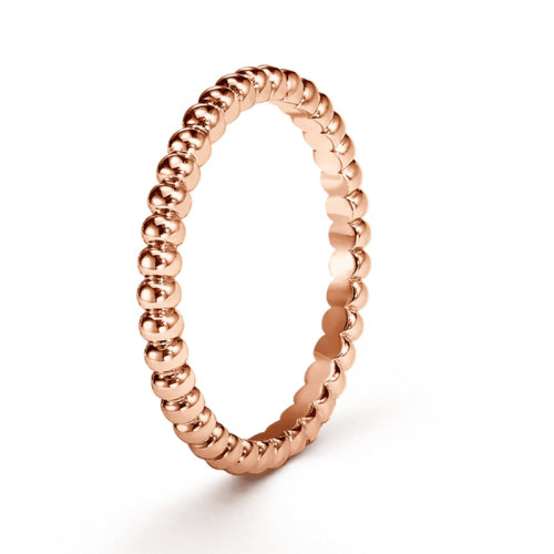 Van Cleef & Arpels/梵克雅寶 經(jīng)典Perlée系列 18K金玫瑰金金珠小號 戒指 VCARN33000