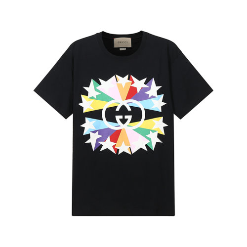 GUCCI/古馳 男士短袖T恤 男士棉質(zhì)圓領短袖T恤雙G星爆印花 548334 XJDNH