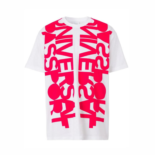 BURBERRY/博柏利 男士拼色棉質(zhì)字母印花裝飾圓領(lǐng)短袖上衣T恤 8051983