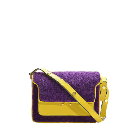 MARNI/瑪尼 18年秋冬 信封包 女性 復古 斜挎包 紫色 單肩包 SBMPN09Q10 zi