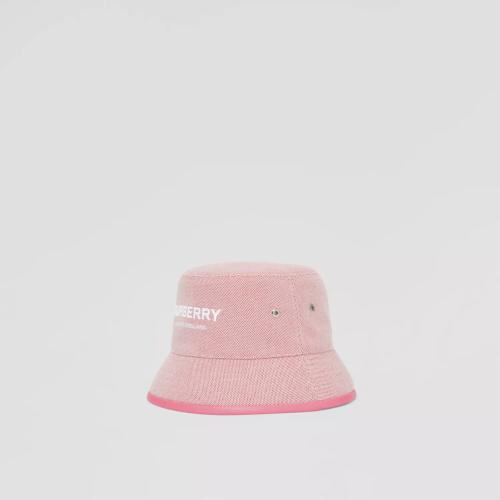  BURBERRY 22年秋冬 女士 繡標(biāo)裝飾棉質(zhì)帆布漁夫帽 80649171