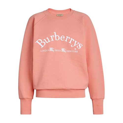 BURBERRY/博柏利 女裝 服裝 趙薇同款女士粉色純棉logo印花時(shí)尚休閑運(yùn)動衫長袖T恤 女士衛(wèi)衣
