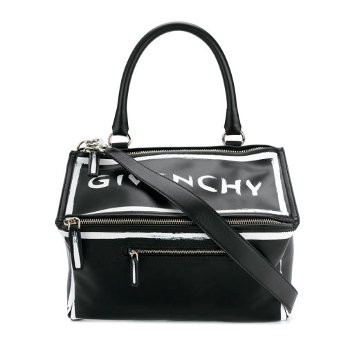 Givenchy 紀(jì)梵希  女士黑色牛皮簡(jiǎn)約花紋拉鏈?zhǔn)痔岚鼏渭缧笨姘? class=