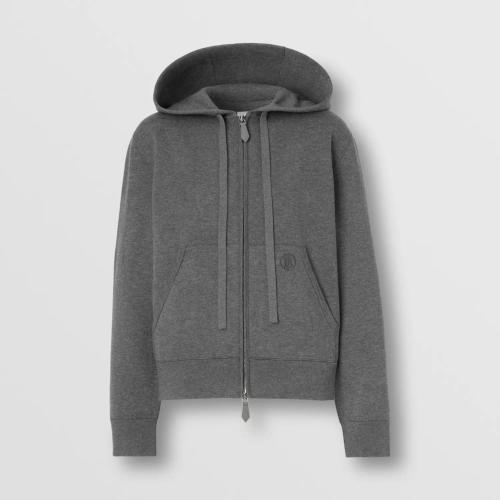  BURBERRY 22年秋冬 女士 專屬標(biāo)識裝飾羊絨混紡連帽上衣 80586081