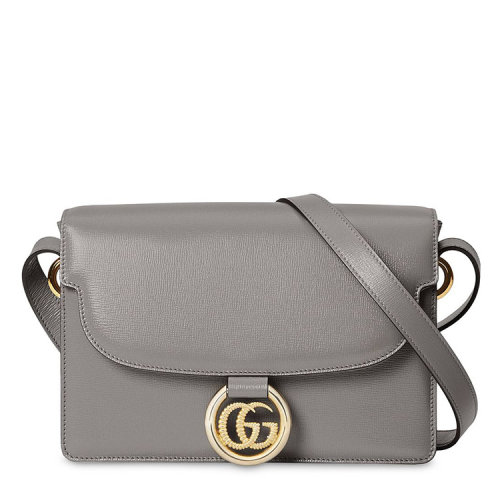 秋冬GUCCI/古馳 女士黑色皮質單肩包 5894741DB0G1000