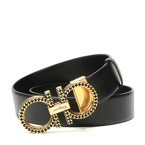 Salvatore Ferragamo/菲拉格慕 女士牛皮板扣式雙面皮帶腰帶 23B570