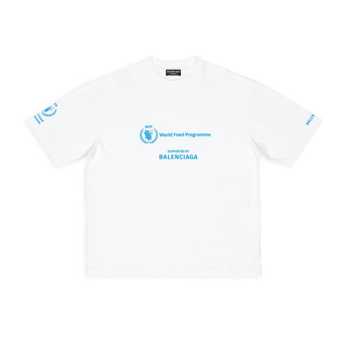 Balenciaga/巴黎世家 22年秋冬新款 WFP系列 男士白色純棉藝術(shù)畫印花短袖T恤612966TMVL29086