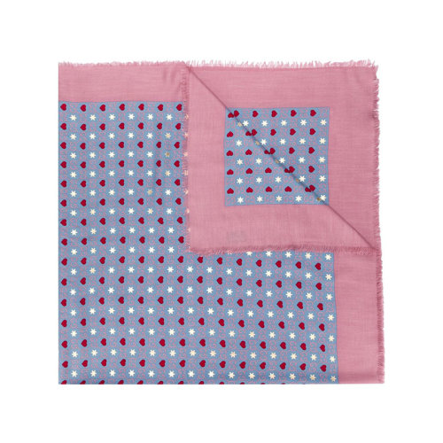 GUCCI/古馳  古琦女士藍色心形和星星GG印花圍巾/披肩圍巾 609703 3GA40 4972 HKY012345C