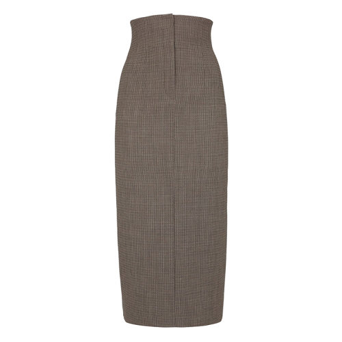 FENDI/芬迪 女士灰色羊毛高腰中長(zhǎng)半身裙FQ7221AHL6F1ENJ