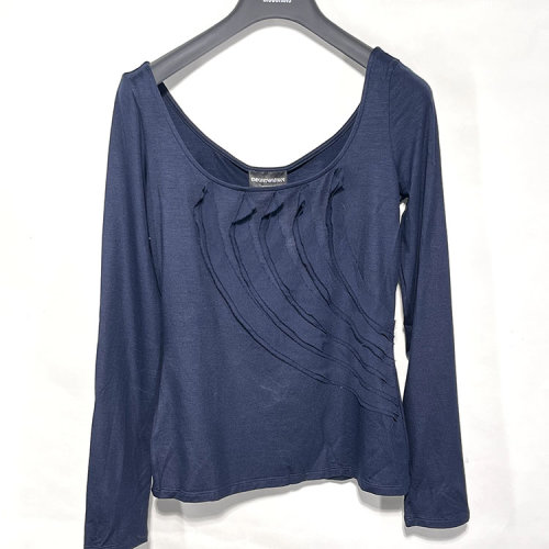 Emporio Armani/安普里奧阿瑪尼 藏藍色女士長袖T恤