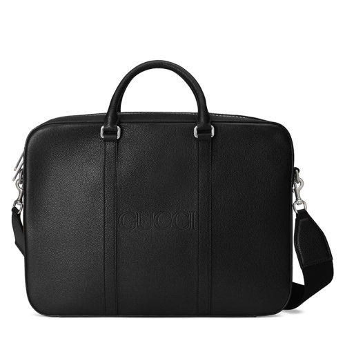 GUCCI/古馳  男士黑色皮革GUCCI經(jīng)典標志手拿公文包6741740E8JN1000
