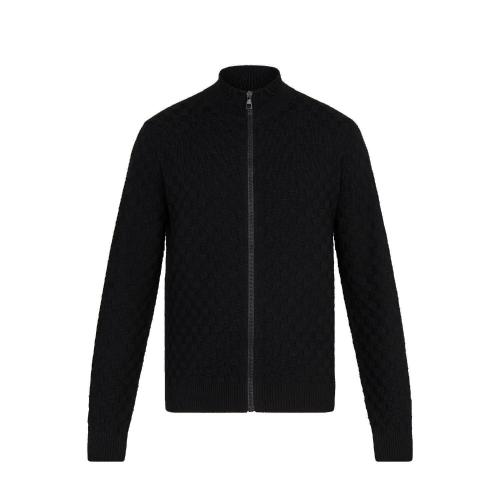  LV路易威登 22年秋冬 男士 針織衫 CARDIGAN DAMIER EMBLéMATIQUE a FERMETURE a GLISSIERE 1 預定商品2-8周發(fā)貨