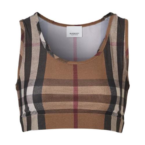  BURBERRY 22年秋冬 女士 格紋印花彈力平織短款上衣 80434281 預(yù)定商品1-3周發(fā)貨