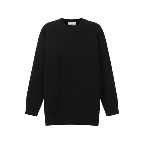 Balenciaga/巴黎世家 女士針織衫/毛衣 女士棉質(zhì)寬松版圓領(lǐng)長袖針織毛衣 662917 T3166