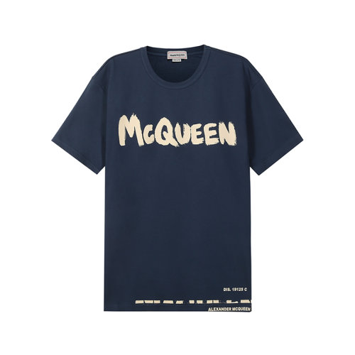 Alexander McQueen/亞歷山大麥昆【22春夏新款】男士棉質(zhì)圓領(lǐng)短袖T恤 684500 QSZ57