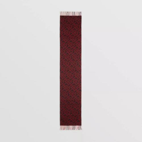  BURBERRY 22年秋冬 女士 雙面兩用格紋拼專屬標(biāo)識(shí)羊絨圍巾 80574651