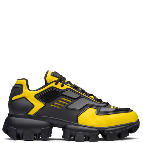 PRADA/普拉達(dá)  Cloudbust Thunder系列 男士黃色再生尼龍華達(dá)呢面料運(yùn)動鞋2EG293_3LFV_F0010