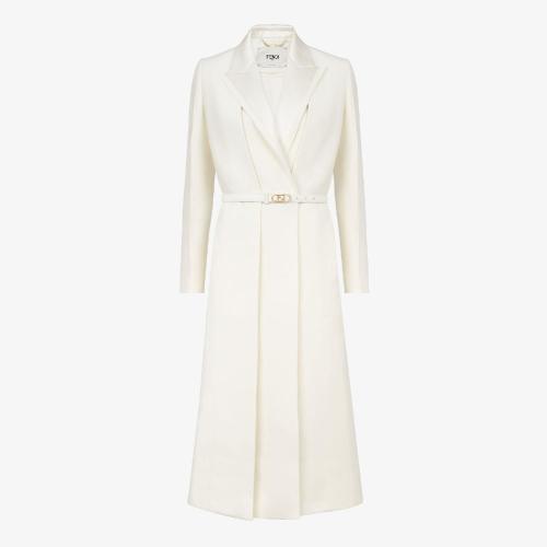  FENDI芬迪 22年秋冬 女士 大衣 白色羊毛桑蠶絲外套 FF8884AC4GF0ZNM