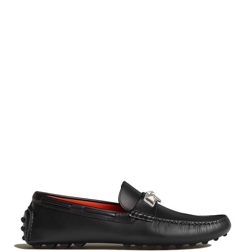 HERMES/愛馬仕 22年秋冬新款 Irving系列 男士黑色小牛皮莫卡辛鞋樂福鞋H141251ZH02410