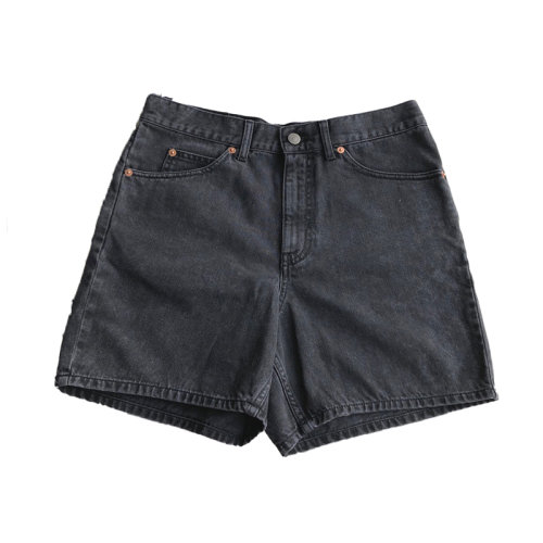 GUCCI/古馳 經(jīng)典百搭配皮標(biāo) 煙灰色牛仔女士短褲