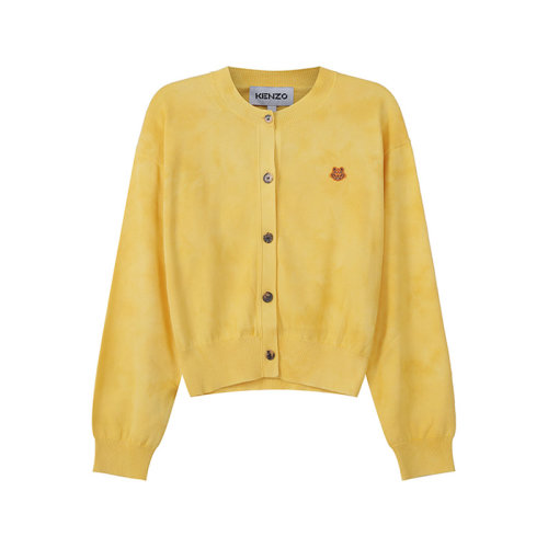 KENZO/高田賢三 女士棉質(zhì)短款圓領(lǐng)長袖針織衫開衫小虎頭刺繡 FC5 2CA687 3TF