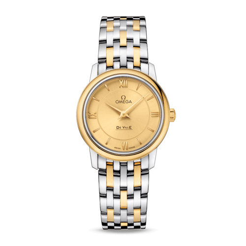 OMEGA/歐米茄 碟飛系列 典雅 精鋼 18K金 石英機(jī)芯 女士腕表 424.20.27.60.08.001