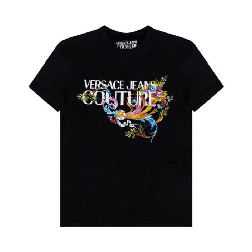  VERSACE JEANS COUTURE 女士黑色棉質(zhì)短袖T恤 B2HWA7KA-30457-899 PLFSX