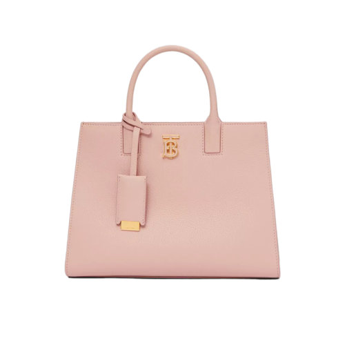 BURBERRY/博柏利 22新款 女士粉色鞣制粒面皮革字母標(biāo)志磁扣開合皮革提手拆卸調(diào)節(jié)肩帶單肩斜挎手提包80629751