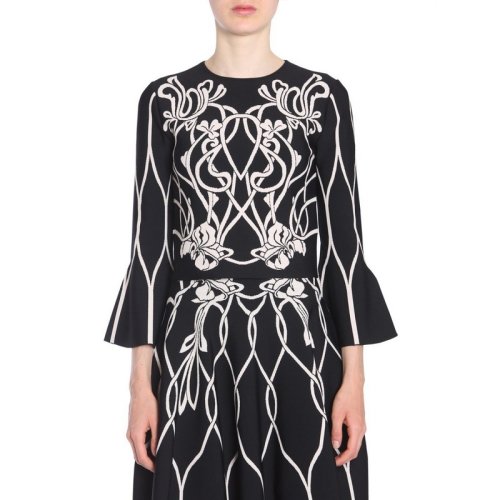  Alexander McQueen/亞歷山大麥昆 女士黑色粘膠纖維連衣裙裙子 532066 Q1RPT 1042 PLFSX