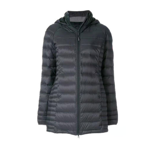 CANADA GOOSE/加拿大鵝  女裝 女士黑色中長款時(shí)尚拉鏈連帽秋冬羽絨服 5502L