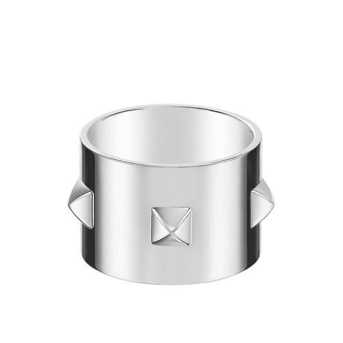 HERMES/愛馬仕 經(jīng)典Mini Clous系列 大號925純銀項(xiàng)圈型鉚釘戒指指環(huán)H120630B