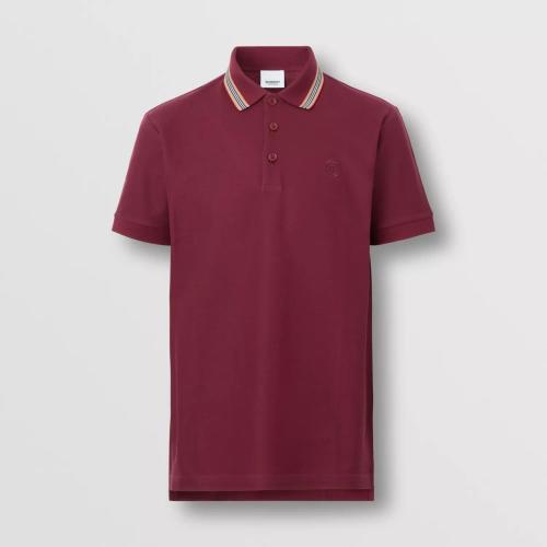  BURBERRY 22年秋冬 男士 標志性條紋衣領(lǐng)棉質(zhì)珠地網(wǎng)眼布 Polo 衫 80562241
