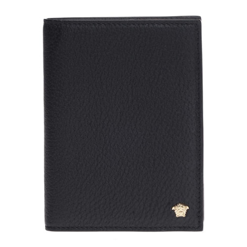 VERSACE/范思哲  男士黑色小牛皮金屬美杜莎頭像短款錢夾錢包男包  DPU6061-DGOV2-D41OH