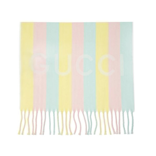 GUCCI/古馳  古琦女士字母印花彩色條紋圍巾/披肩圍巾 627873 3GD91 6969 HKY012345C