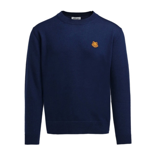 KENZO/高田賢三 KENZO/高田賢三 男士深藍(lán)色羊毛經(jīng)典虎頭刺繡裝飾圓領(lǐng)長袖上衣毛衣 PFA65PU5373TA 多色可選