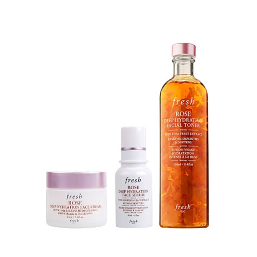 Fresh/馥蕾詩  玫瑰沁潤三件套 （花瓣水250ml+保濕精華露30ml+玫瑰面霜50ml）