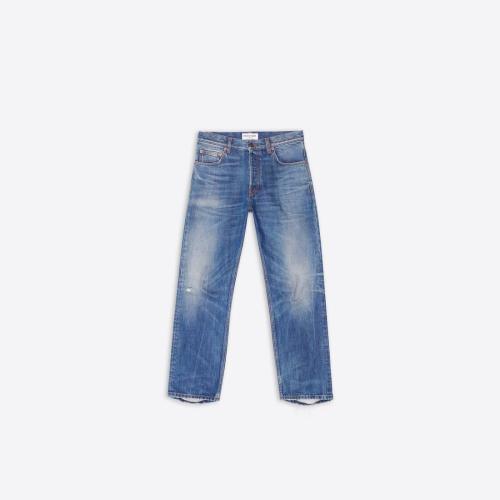  BALENCIAGA巴黎世家 22年春夏 女士 牛仔褲 Womens Slim Fit Trousers in Blue 697885TBP48445