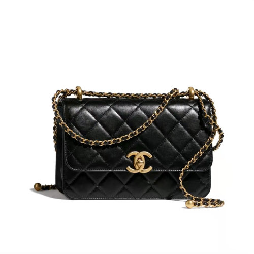 CHANEL/香奈兒 21早秋新款 小金球口蓋包 鏈條零錢包 19迷你小包 女包 單肩斜挎包 AS2615 B05973 94305