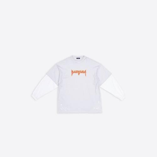  BALENCIAGA巴黎世家 22年春夏 男士 長袖T恤 METAL拼接袖T恤 698089TMV889012