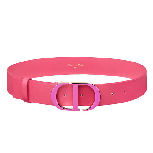 DIOR/迪奧 22年春夏新款 30 MONTAIGNE系列 女士亮粉色光滑小牛皮腰帶35毫米B00774WPE_M15F