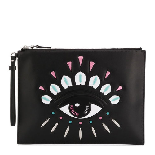 KENZO/高田賢三 凱卓 男女同款 黑色皮革時尚手拿包 FA52PM602L22.99