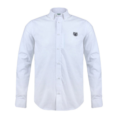 Kenzo/高田賢三  男裝 服飾 棉質(zhì)經(jīng)典虎頭LOGO刺繡襯衣 男士長袖襯衫