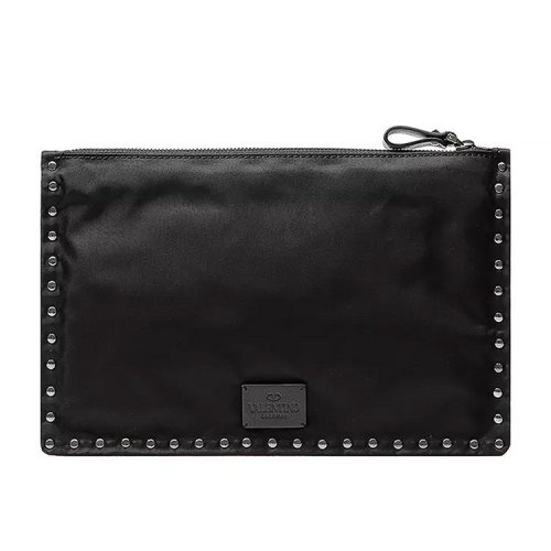 Valentino/華倫天奴  男包女包黑色尼龍時尚百搭拉鏈?zhǔn)帜冒? SY2P0565NOV ONO