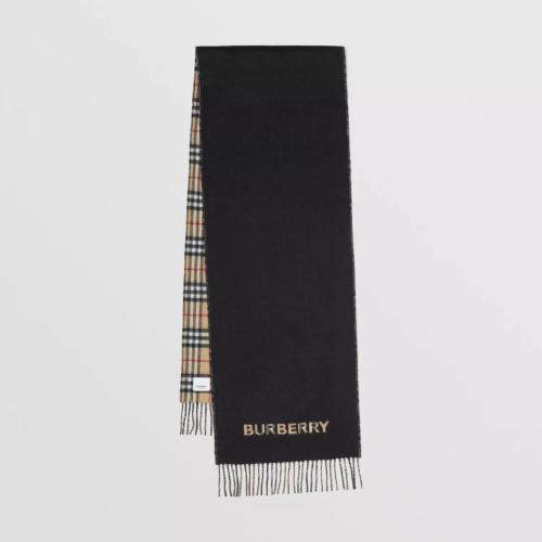  BURBERRY 22年秋冬 女士 雙面兩用 Vintage 格紋羊絨圍巾 80638701