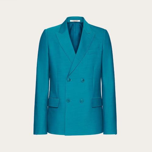  VALENTINO華倫天奴 22年秋冬 男士 夾克 VESTE CROISéE EN LAINE ET SOIE 1V3CEE208E7HE8