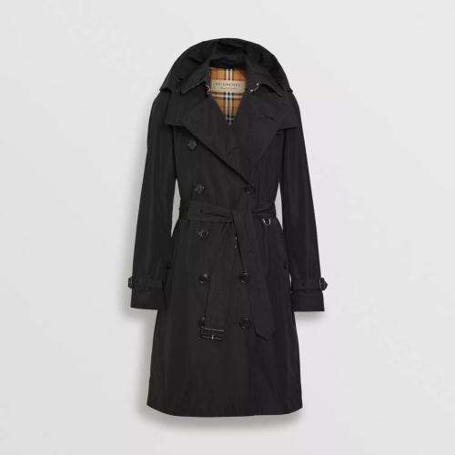  BURBERRY 22年秋冬 女士 可拆式連帽塔夫綢 Trench 風(fēng)衣 80335201 預(yù)定商品1-3周發(fā)貨